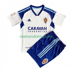 Camisola Real Zaragoza Criança Equipamento Primeiro 2022-2023 Manga Curta